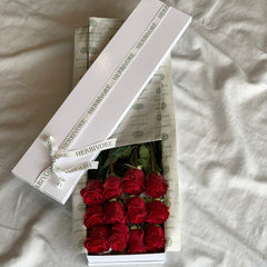 One Dozen Red Rose Presentation - Herbivore Florals